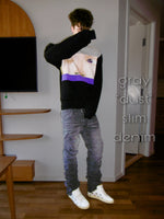 gray "dust" slim denim